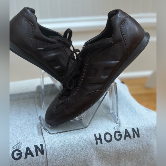 HOGAN brown leather sneakers /driving shoes extra comfortable size 8,5 - Picture 11 of 11